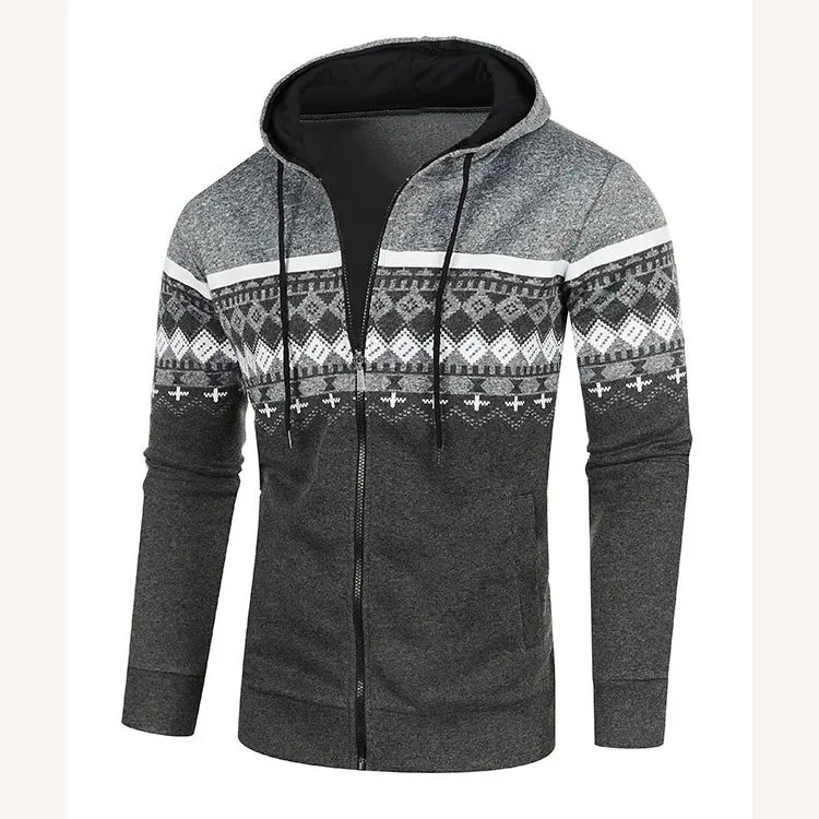 Winter Fashion Sweater Coats Men Warm Knitted Cardigan Korean ZipUp Knitwear Hooded Knit Jacket Man Clothing 241018