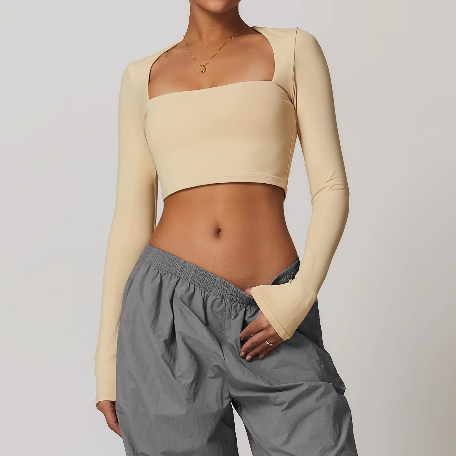 Yoga Long Sleeves Workout Tops Elastic Women Gym Crop Top Sports Bra Push Up Shirts Running Fitness Underwear Sexy Clothes 241018