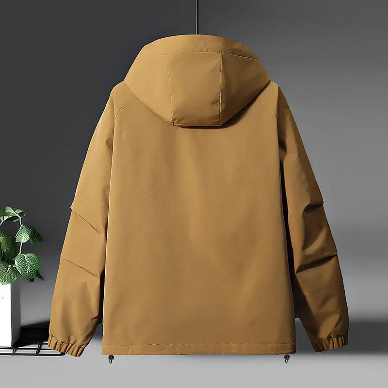 Korean Fashion Hooded Cargo Jacket Men Autumn Winter Loose Jackets Casual Coats High Street Hoodie Outwear 241018