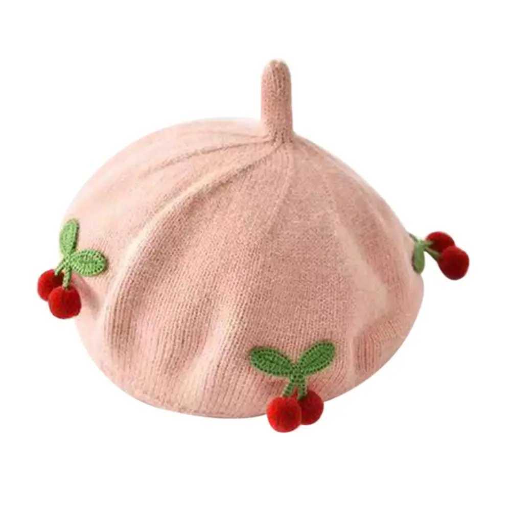 Baby Beret Hat Winter Kids Knitted Hats Fashion Cute Soft Infant Hat Artist Painter Cap Bonnet Toddler Crochet Hat Flat Hat LX241018
