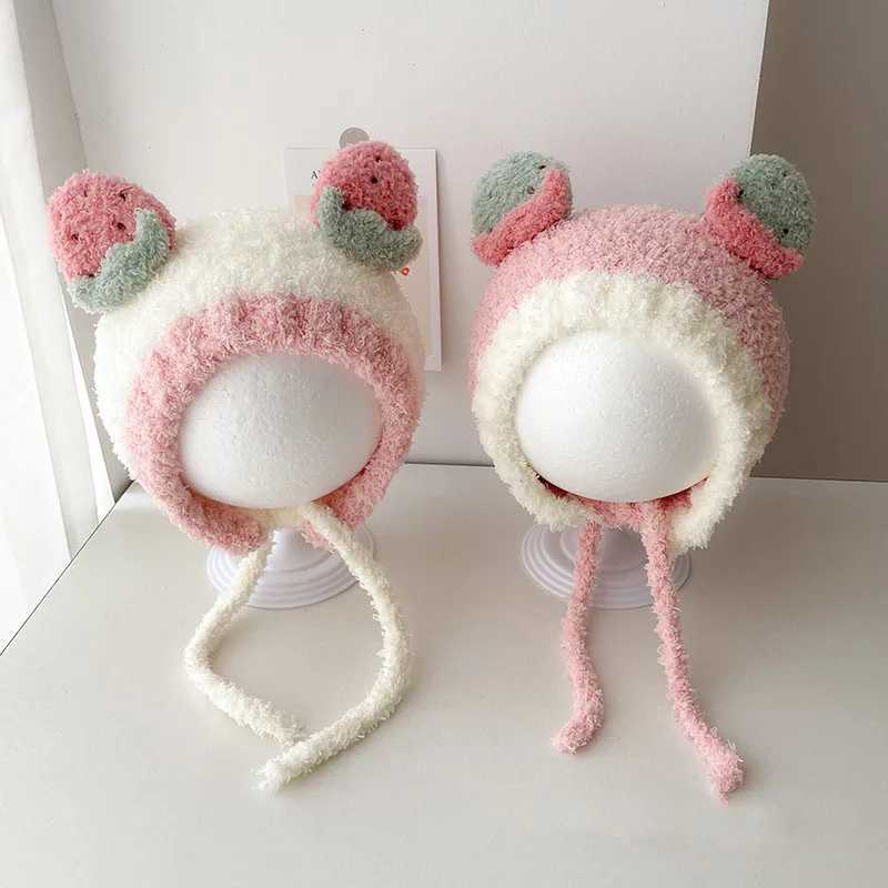 Cute Fruit Ear Baby Hat Winter Warm Plush Ear Protection Cap for Kids Boy Girl Children Beanies Caps Bonnet LX241018