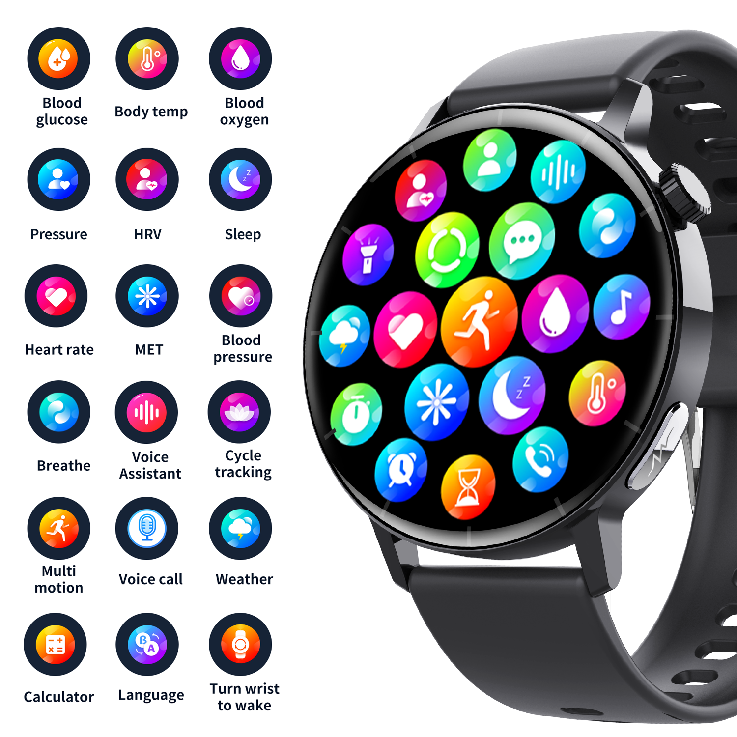2024 36mm Men's Women's Round Full Screen Bluetooth Call Bracelet Wristband for Android IOS Wireless Charging Fiess Sports Smart Watch free 