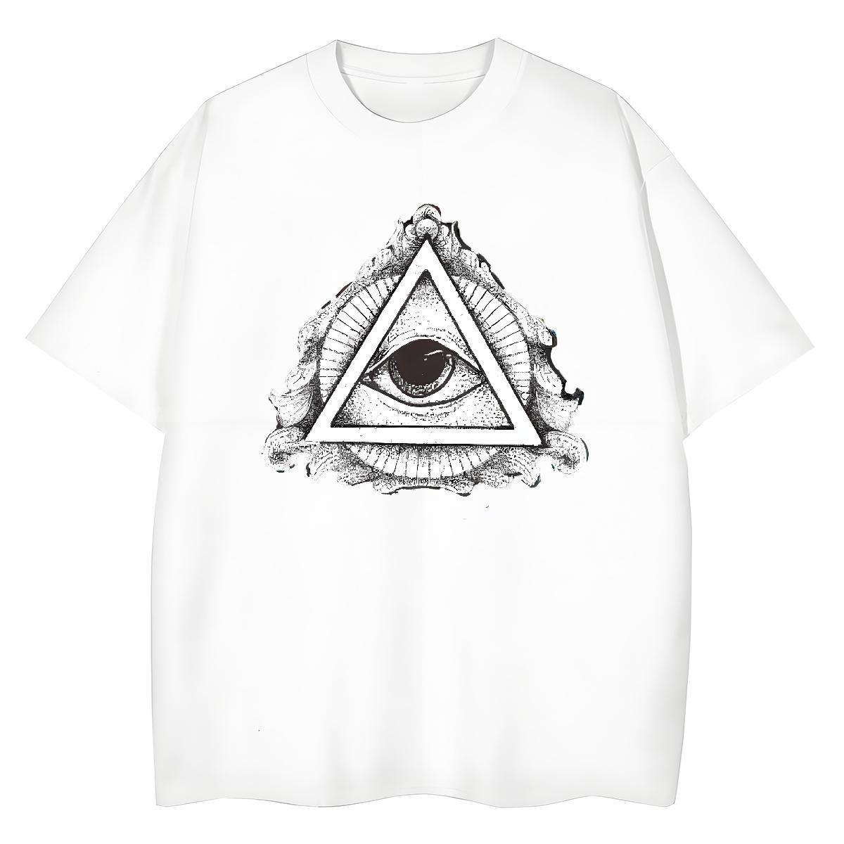 Custom Women T Shirts 100% Cotton 230g Crew Neck Hip Hop eye of the devil Women Tees Comfortable Cartoon Printing L-4XL Tshirts