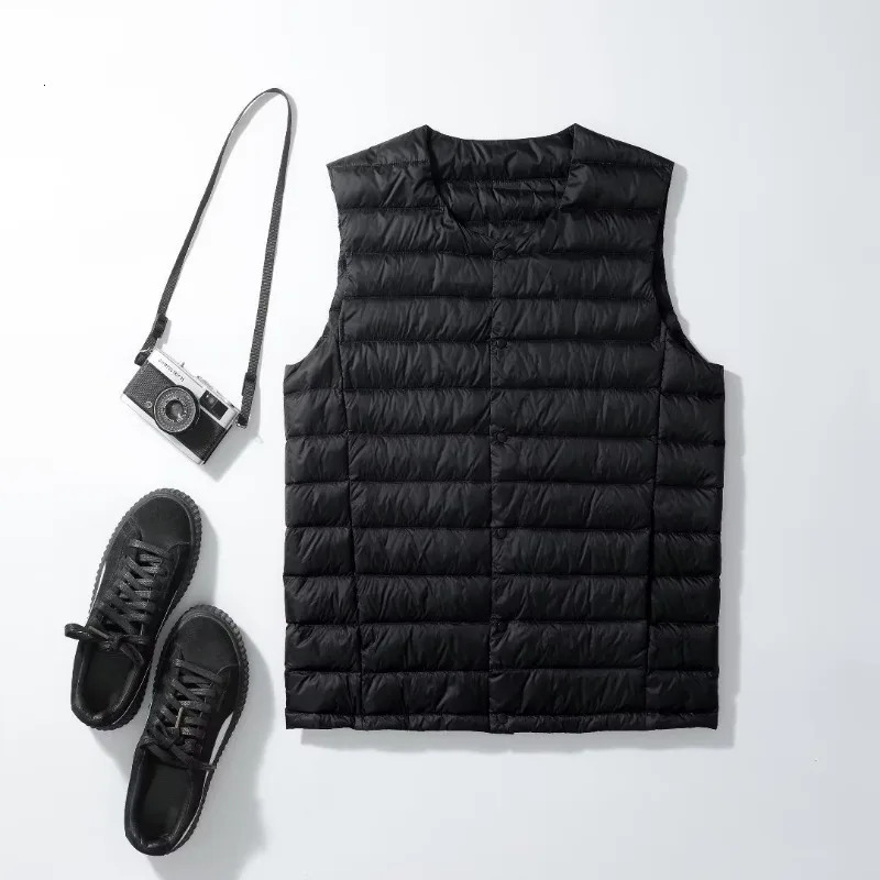 Mens Sleeveless Er 2023 New Autumn Winter Ultra Lightweight Packable Warm White Duck Down Men Vest Jackets
