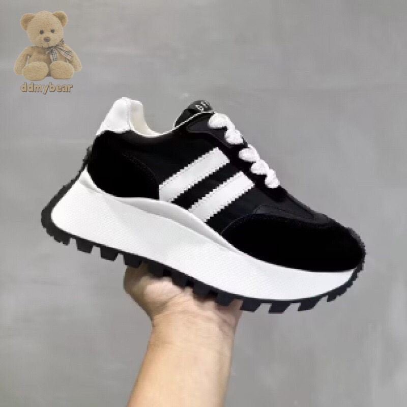 Ddmybear Soft Leather Thick Soled Casual Women 2024 New Model With Interior Height Increase And Versatile Waffle Forrest For Women Chinese Brand Shoes