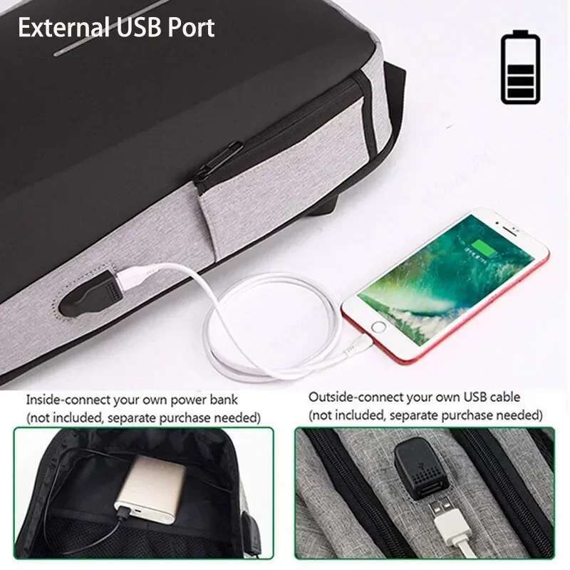 Anti-Theft Waterproof School Backpac With USB Charging Travel Laptop Bag Hard Shell Computer Backpack 17 Inch