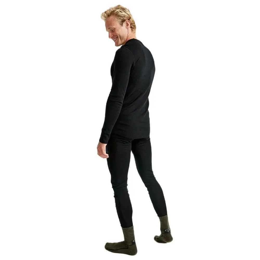 Men's Thermal Underwear Mens Merino Wool Base Set 160G One Layer 55% Merino Wool Hot Underwear Set Mens Top+Bottom Long Johns Warmth and Odor Pre