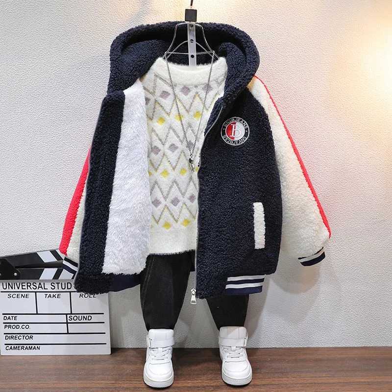 Boys cotton jacket windproof jacket casual winter autumn warm skiing Christmas gift childrens clothing M241018