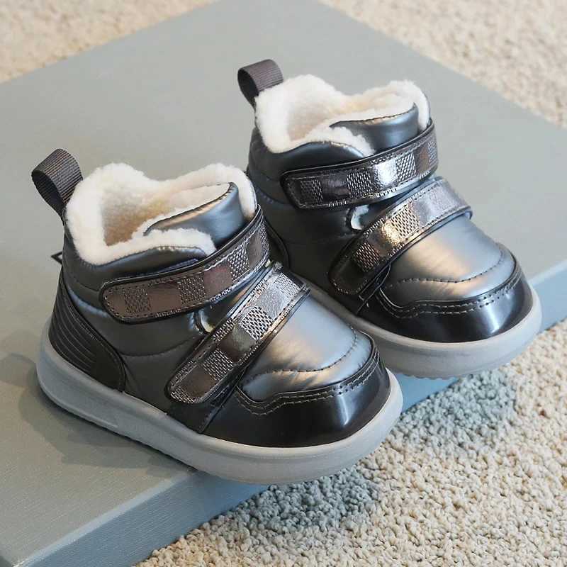Boots Winter baby girl boy snow boots baby toddler shoes warm plush childrens outdoor ankle boots soft sole anti slip childrens shoes H241018