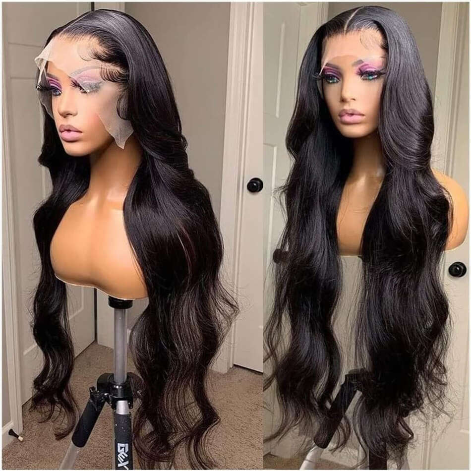 Brazilian Front Wigs For Women Body Wave 13x4 Human Hair Frontal Transparent Lace Wig Natural Black
