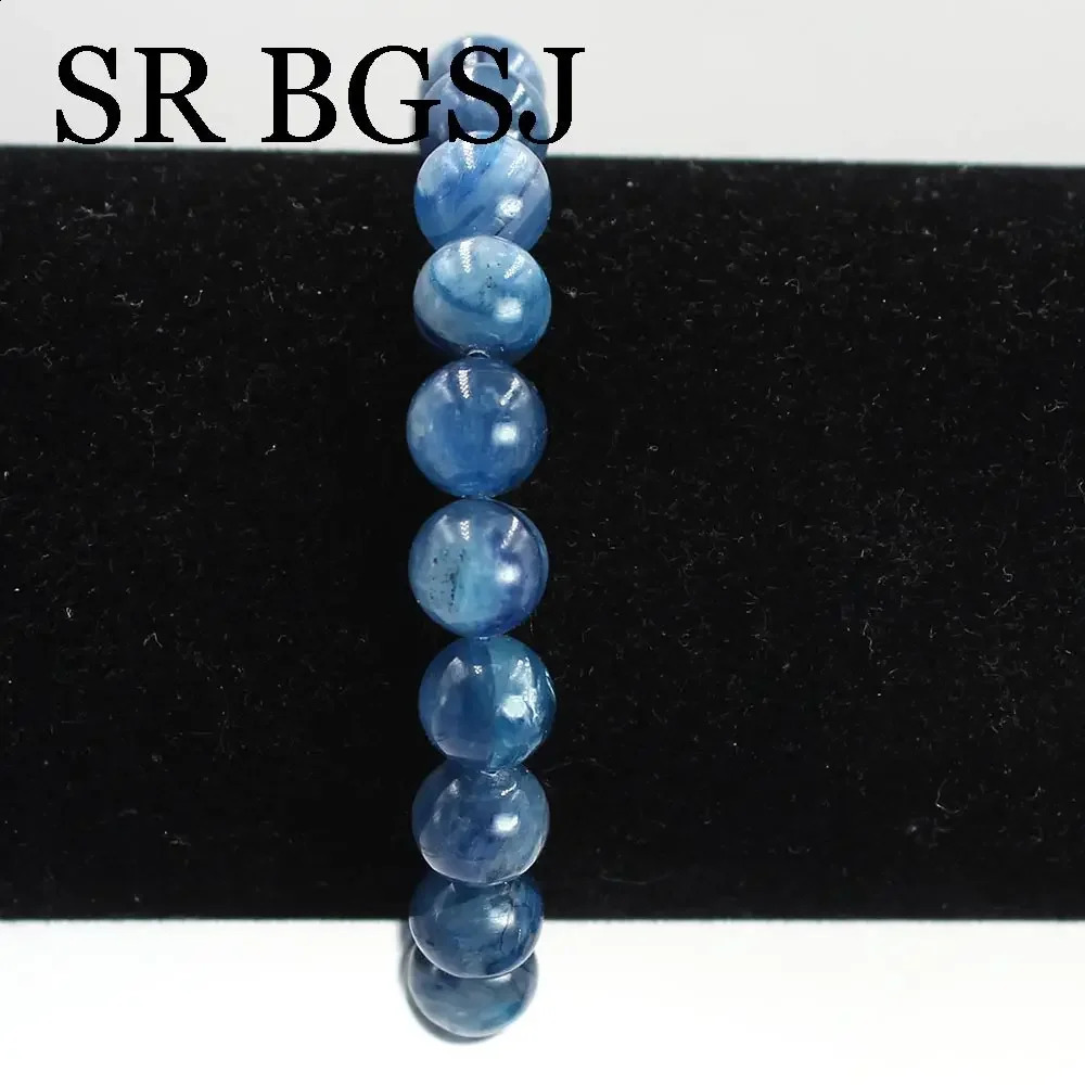 8-9mm Wholesale Jewelry Natural Gemstone Adjustable Sapphire Womens Jewelry Bracelet 7-8 inches 241018