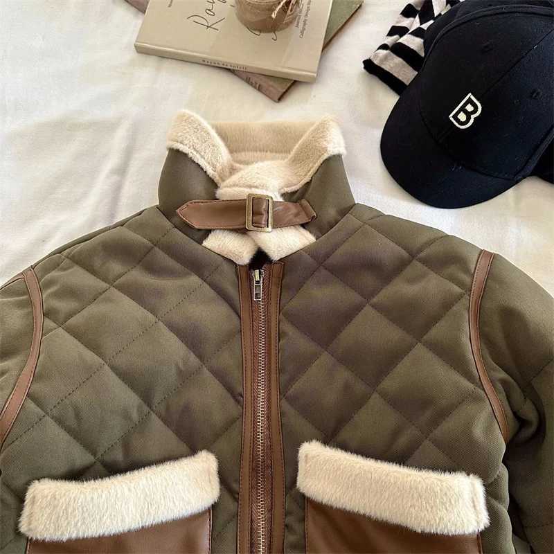 Boys cotton jacket windproof jacket plush winter autumn thick warm cotton Christmas gift childrens clothing M241018