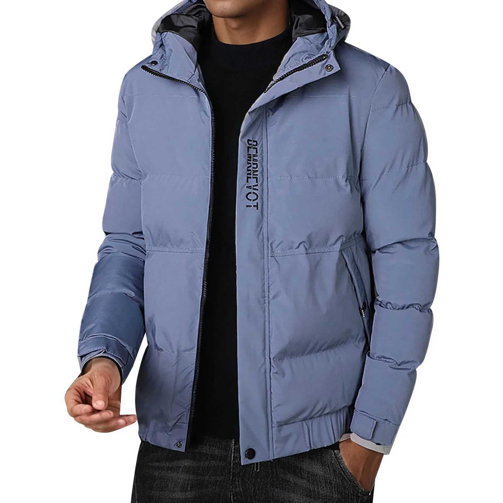 MenS Casual Jacket Winter Warm Cotton Hooded Coat Male Windproof Coldproof Warm Comfortable Autumn Winter MenS Jacket LX241018