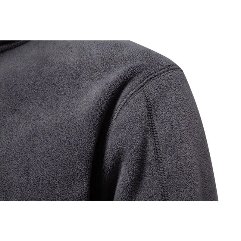 Mens autumn and winter Quality Thicken Warm Fleece Jacket for Men Zipper Neck Pullover Sweatshirt Soft Shell 241018