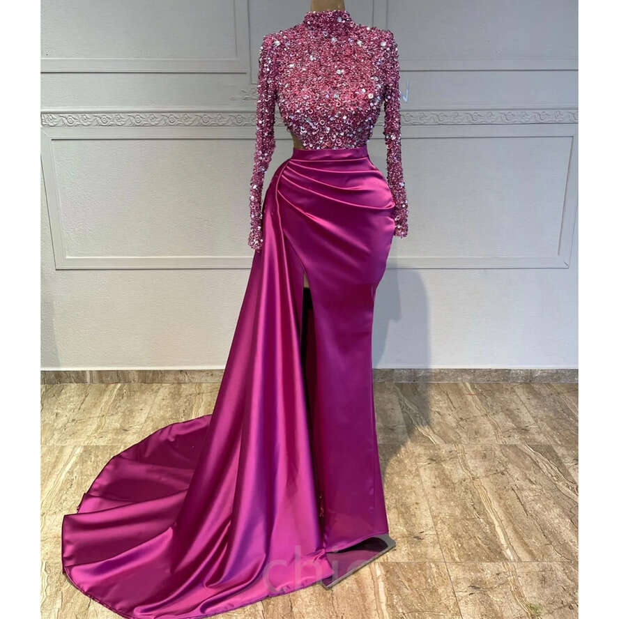 Fuia Aso Mermaid Ebi Prom Dress Sequined Lace Evening Formal Party Second Reception Birthday Bridesmaid Engagement Gowns Dresses Robe De Soiree Zj417 