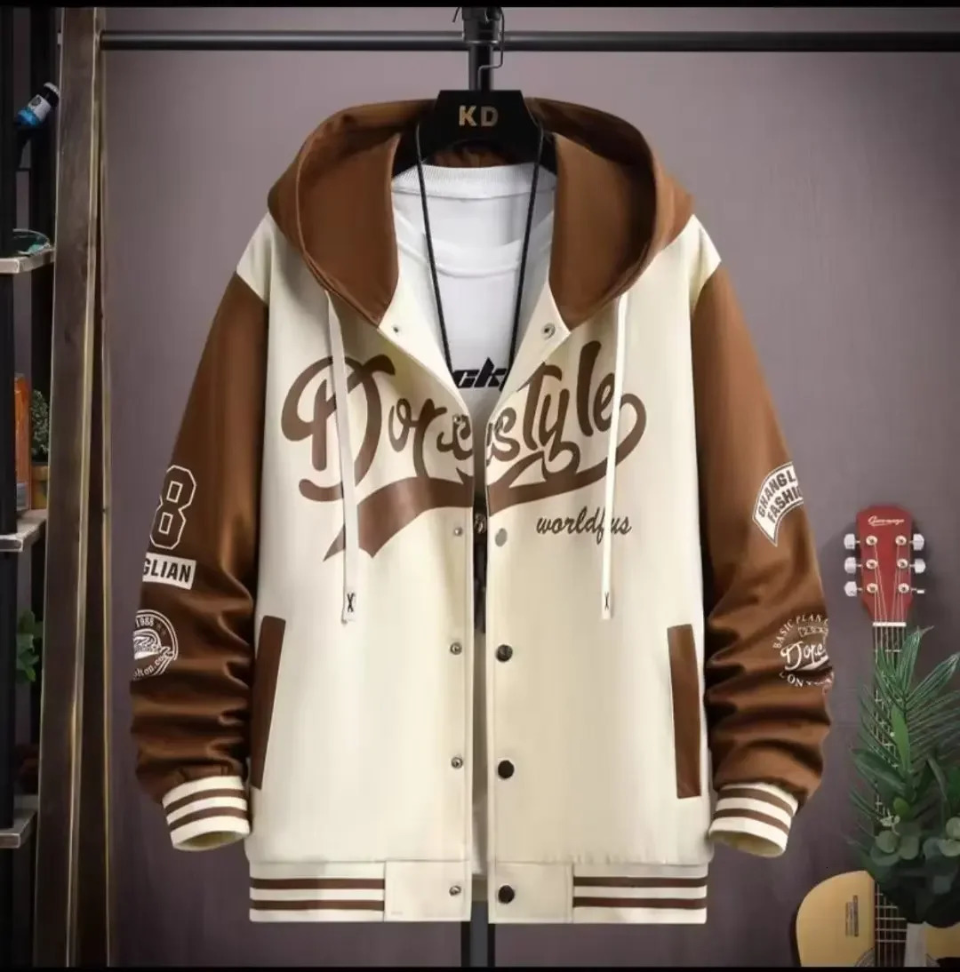 Korean Fashion Mens Jackets High Quality Streetwear Coats Men Spring Autumn Clothing Trend Hooded Baseball 241018