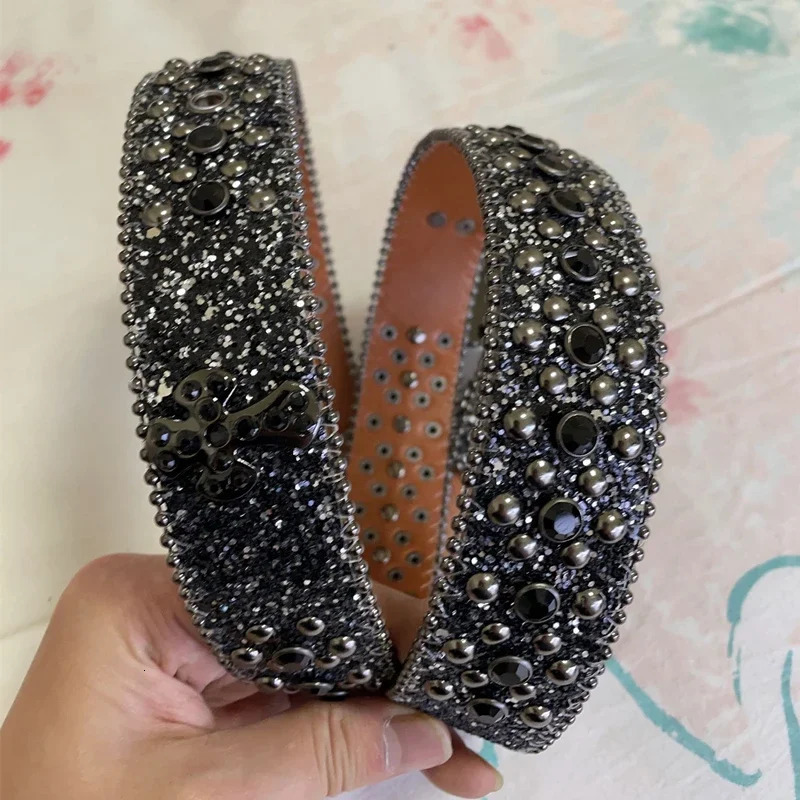 NOWISBB Y2K Rhinestones Belts Quality Western Cowgirl Cowboy Diamond Bling Cinturones Para Hombre er Goth 241018