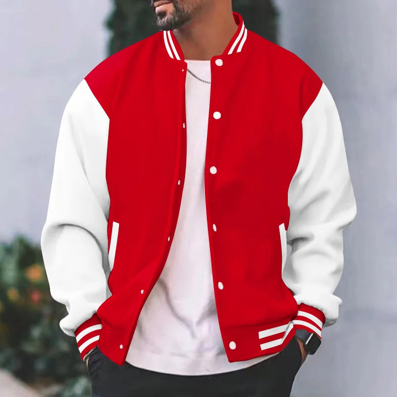 Loose Trendy Baseball Jersey Men Fashion Bomber Jacket Mens Casual Plus Size Tops Street overcoat 241018