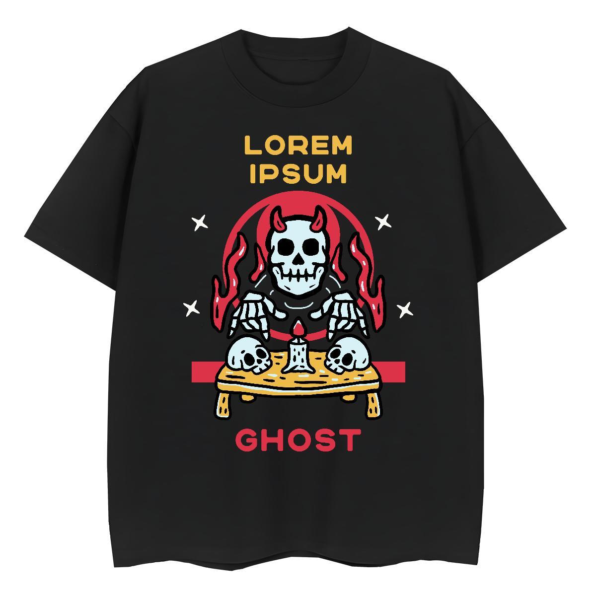 Brand Women T Shirts 230g 100% Cotton O Neck Short Sleeves Sports Street Wear skull Tshirt for Man Woman Free Shipping DIY Printed Clothings