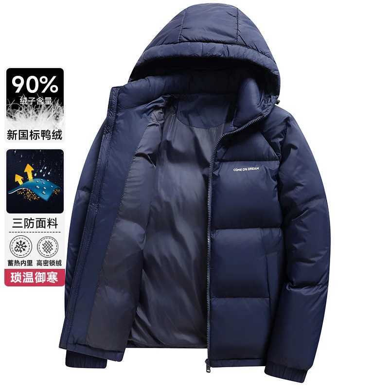 Winter Mens Outdoor Camping Fashion Sports Mountaineering Skiing Leisure with Solid Color Short Hooded Warm Down Jacket LX241018
