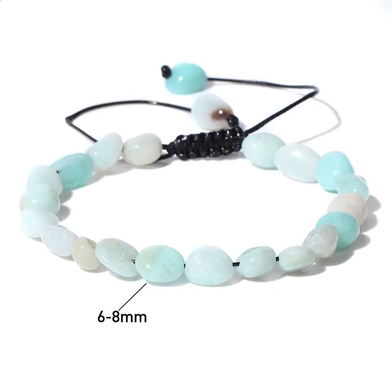 6-8MM Irregular Natural Garnet Crystal Gravel Adjustable Womens Bracelet Suitable for Mens and Womens Healing Energy Party Jewelry 241018
