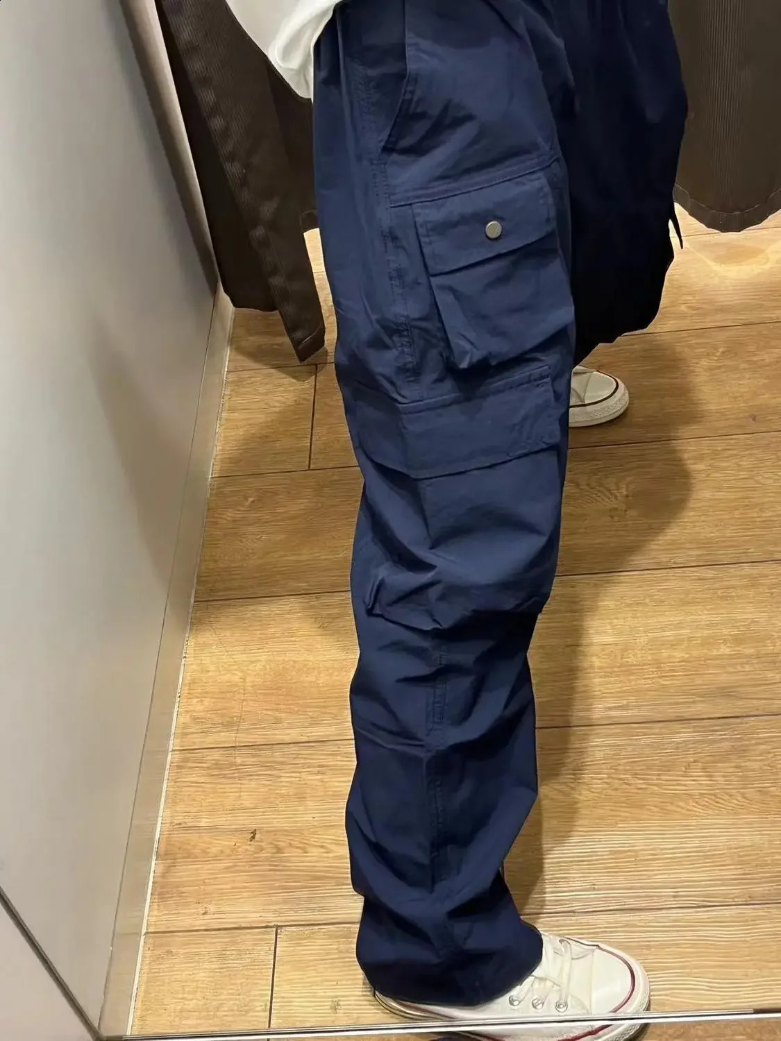 Navy Blue Cleanfit Pants Men American Retro Multi Pocket Workwear Trousers High Street Straight Leg High Street Vintage Pants 241010