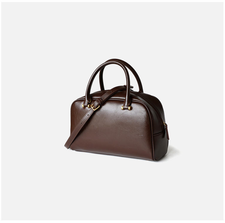 2024 New Boston Pillow Tote Women Real Leather Retro Bowg Bag Designer Handbag Large Capacity Crossbody Bags