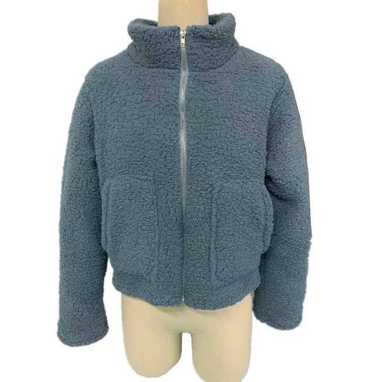 2023 Autumn and Winter Womens Clothing New Fashion Plush Cardigan Cropped Jacket Lamb Wool Coat Women Winter Jacket WomenX241018