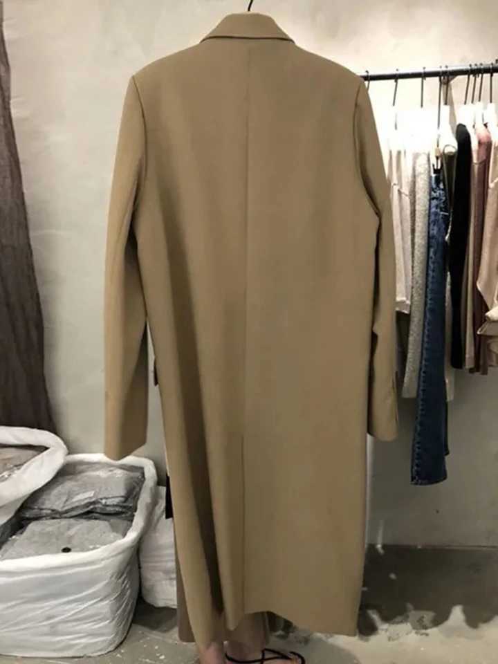 Office Thicken Ladies Woolen Trench Chaquetas Fall Winter Wool Blend Windbreak Coats Formal Lapel Classic Solid Long Jacket NewX241009