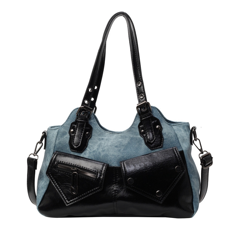 Fashion Color blocked Large Capacity for Women 2024 New Simple Women's Shoulder Versatile Tote Bag #40 f5ec6