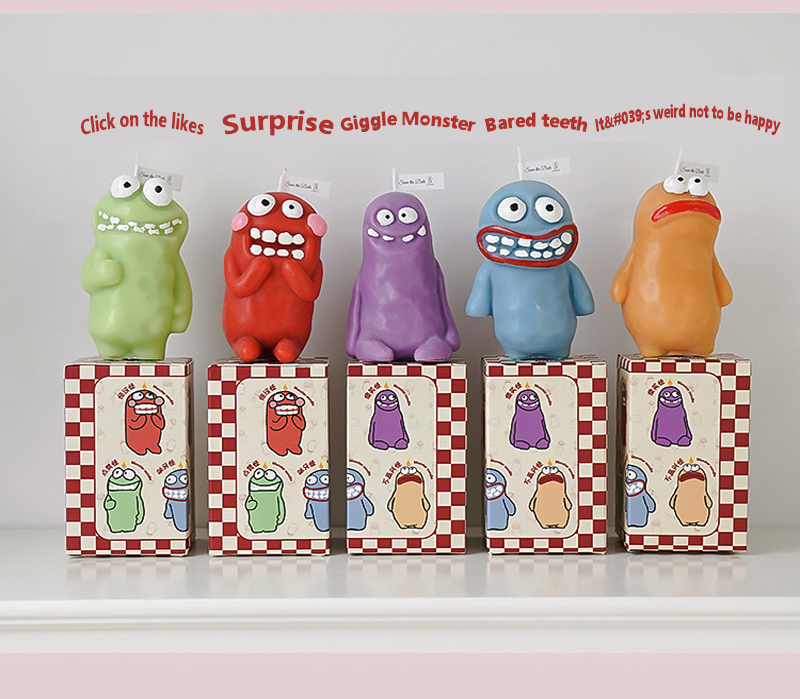 Clay Monster Candles Wholesale Ugly fragrance birthday gift companion cartoon shape scented candles S260204