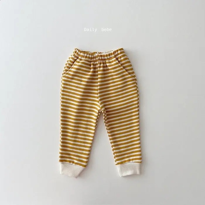 Autumn Winter Baby Boys Striped Cotton Hoodies Sweatshirt Set Toddler Girls Hooded Coat Pants For Kids Casual Tracksuit Clothes 241017