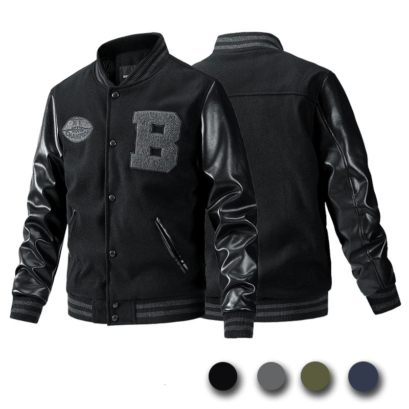 Autumn and Winter Coat Mens Clothes Loose Fashion Baseball Suit Trend Senior High School Uniform Outdoor Biker Travel Jacket 241018