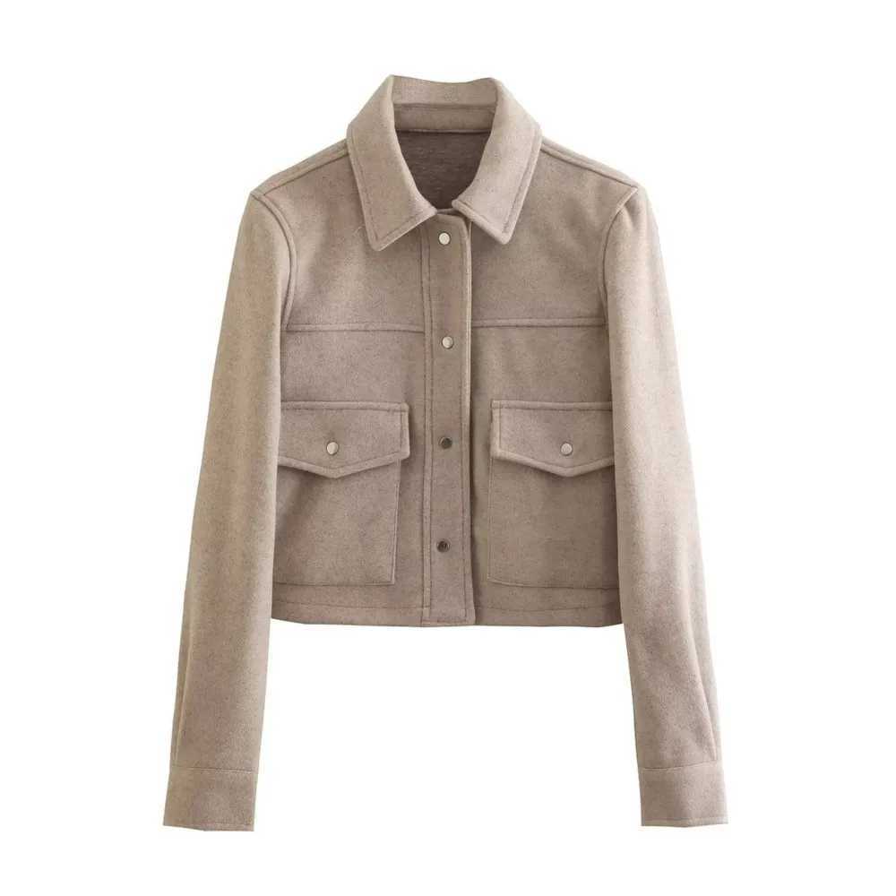Elegant Women Spring Autumn Coat Long Sleeves Buttons Pocket Lapel Cardigan Lady Jacket New Fashion Office Outerwear ClothingX241018