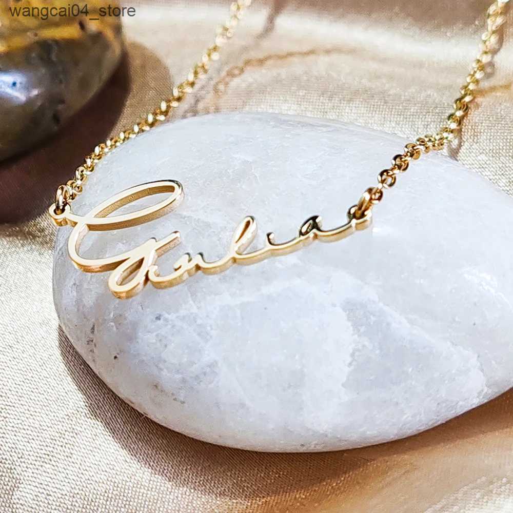 Chokers Customized Stainless Steel Initial Name Necklace Customized Personalized Letter Necklace Pendant Name Gift Direct Shipping L240910