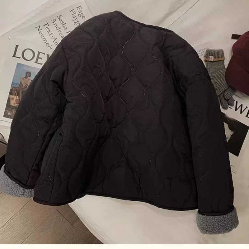 Pink Sheep Cotton Coat 2024 Winter New Style Korean Version Thickened Round Neck Lamb Wool Jacket Cotton Padded Jacket For WomenX241018