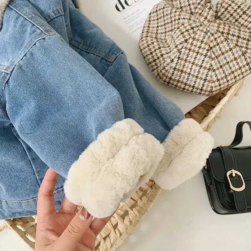 Childrens jackets thick wool denim jackets new styles winter new girls Korean warm denim clothing boys and babies fashion M241018