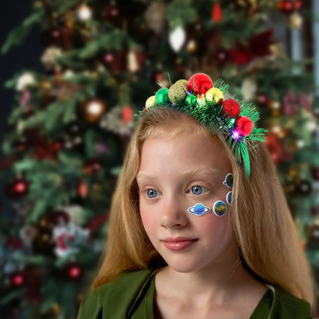 Lighting up Christmas ball headband LED Christmas headband Christmas glitter hair party hair accessories 241018