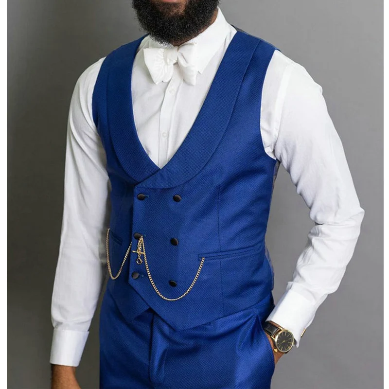 Terno Slim Fit Men Suits 2024 Custom Made Formal Groom Tuxedo for Wedding 3 Pieces Royal Blue Groomsmen Best Male Costume Jacket