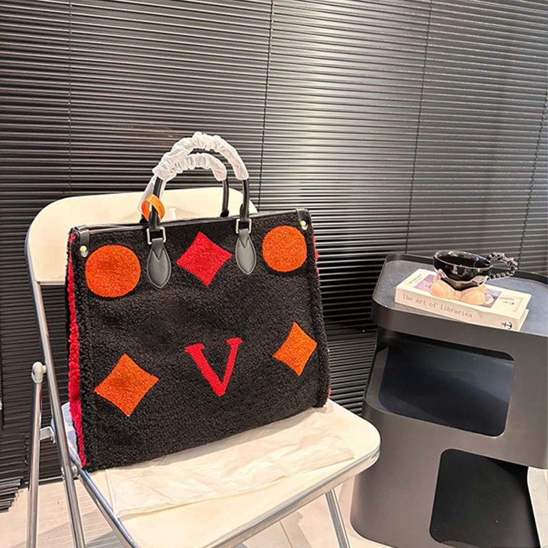 Plush Designer Womens Socialite Handbags Large Capacity Letter Print Tote Shoulder Bags High Quality Messenger Bag s Shopping Free shipping