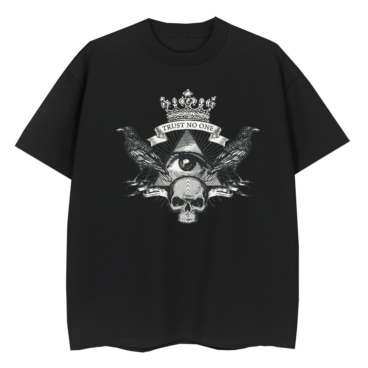 2024 Casual Woman T Shirts 100% Cotton 230g O Neck Short Sleeves Sports Street Wear skull Couples T Shirts Free Shipping Oversized Clothes Shirt