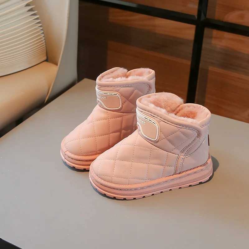 Boots Children Snow Boots for Boys Girls Medium Big Kids Autumn Winter Warm Thermal Thick Plush Cotton Ankle Boots 2024 New Classic H241018