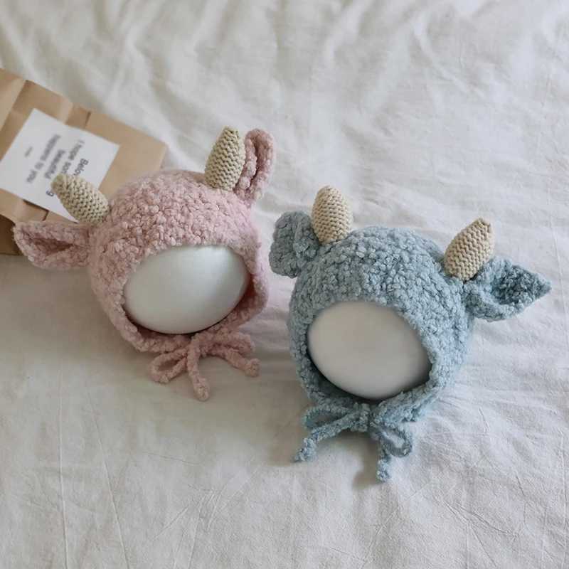 Autumn And Winter Baby Hat Cute Sweet Lamb Ear Plush Warm Soft Hat Baby Small Wool Hat Solid Ear Cap Hat Baby Accessories LX241018