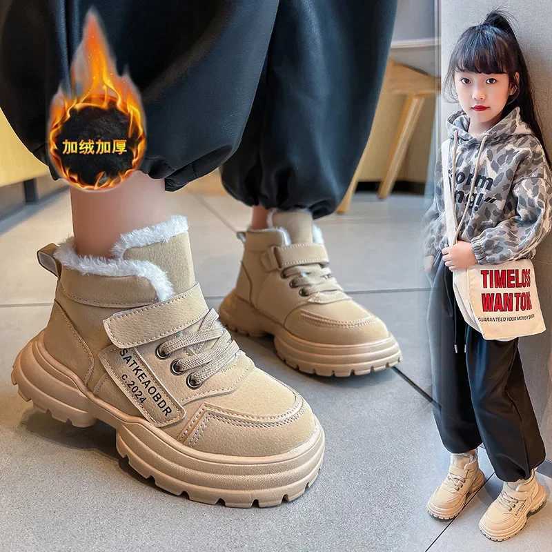 Boots Winter childrens snow boots thickened velvet childrens casual cotton shoes waterproof lightweight top-level boys and girls cotton boots H241018
