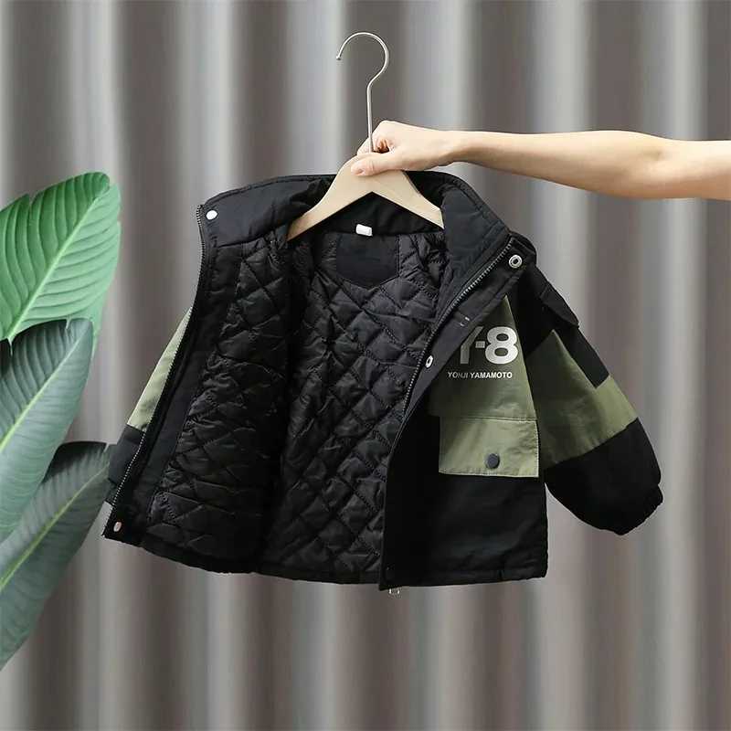 Boys Cotton Coat Autumn/Winter New Childrens Winter Clothing Cotton Jacket Childrens Winter Hooded Thickened Park M241018