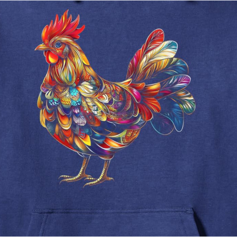 Hoodie for Mens Womens Rooster Chicken Bird Colorful Hen Farm Animal Gift Pullover Hoodie Graphic Hoodies sweatshirt Pullover Long Sleeve