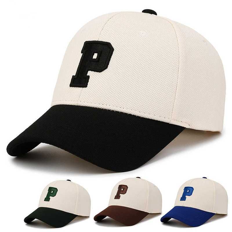 Ladies And Men Cotton Baseball Caps Fashion P Letter Back Button Cap Casual Fall Outdoor Sports Caps Girls Hats UnisexX241018