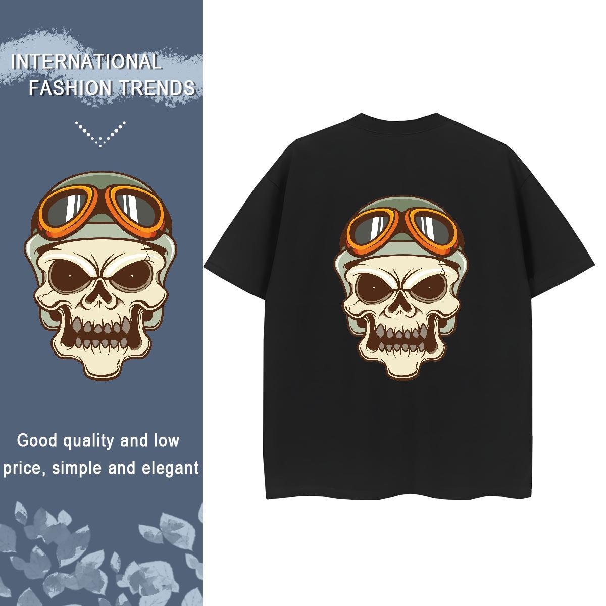 2024 T-Shirts 100% Cotton 230g Breathable Soft Casual Daily Wear skull Woman Tshirt 5A Skull Tees Shirts