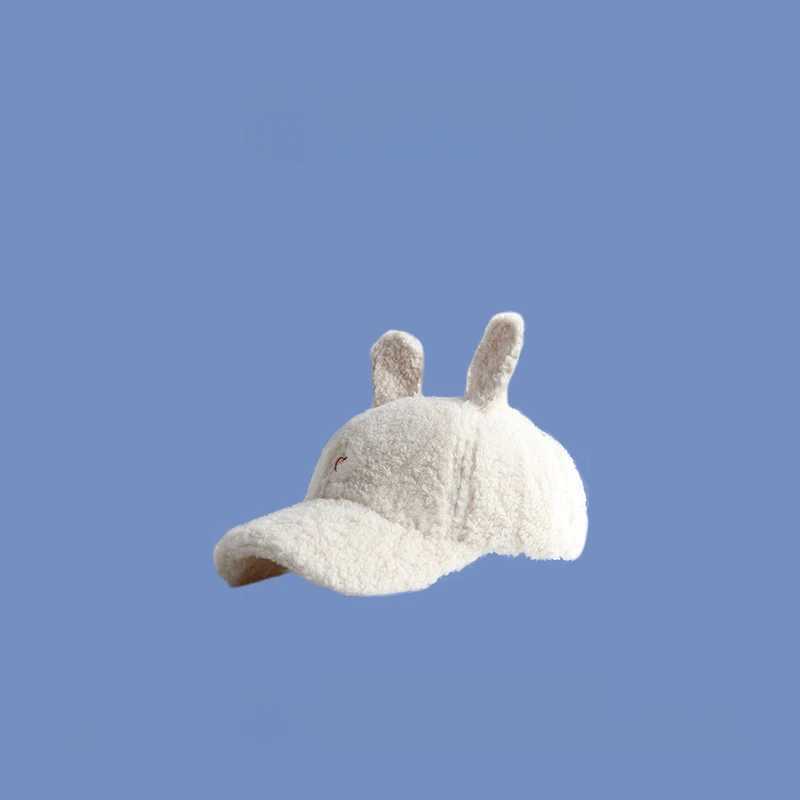 Cute Rabbit Ears Baseball Cap for Women Autumn Winter Warm Hat Girls Lambs Wool Duck Tongue Hat Warm Baseball Hat GiftX241018