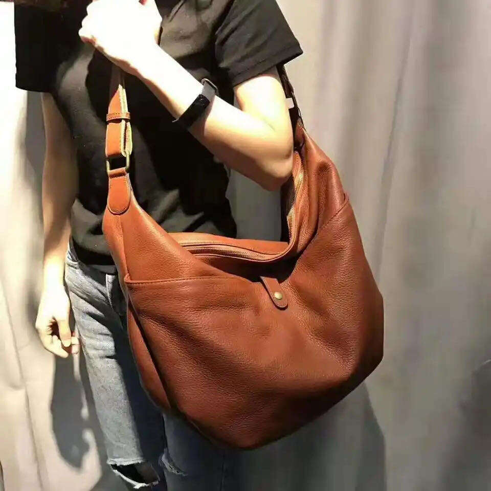 Genuine Leather New Ladies European And American Fashion Large Capacity Shoulder Casual Messenger Bags
